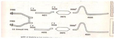 Ersatz Auspuff system Vorne-Hinten 65-66 Mustang